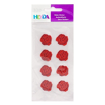 Термоаппликация из ткани Brunnen Heyda Роза красная, 7.5 х 16.5 см, блистер Розы - 2